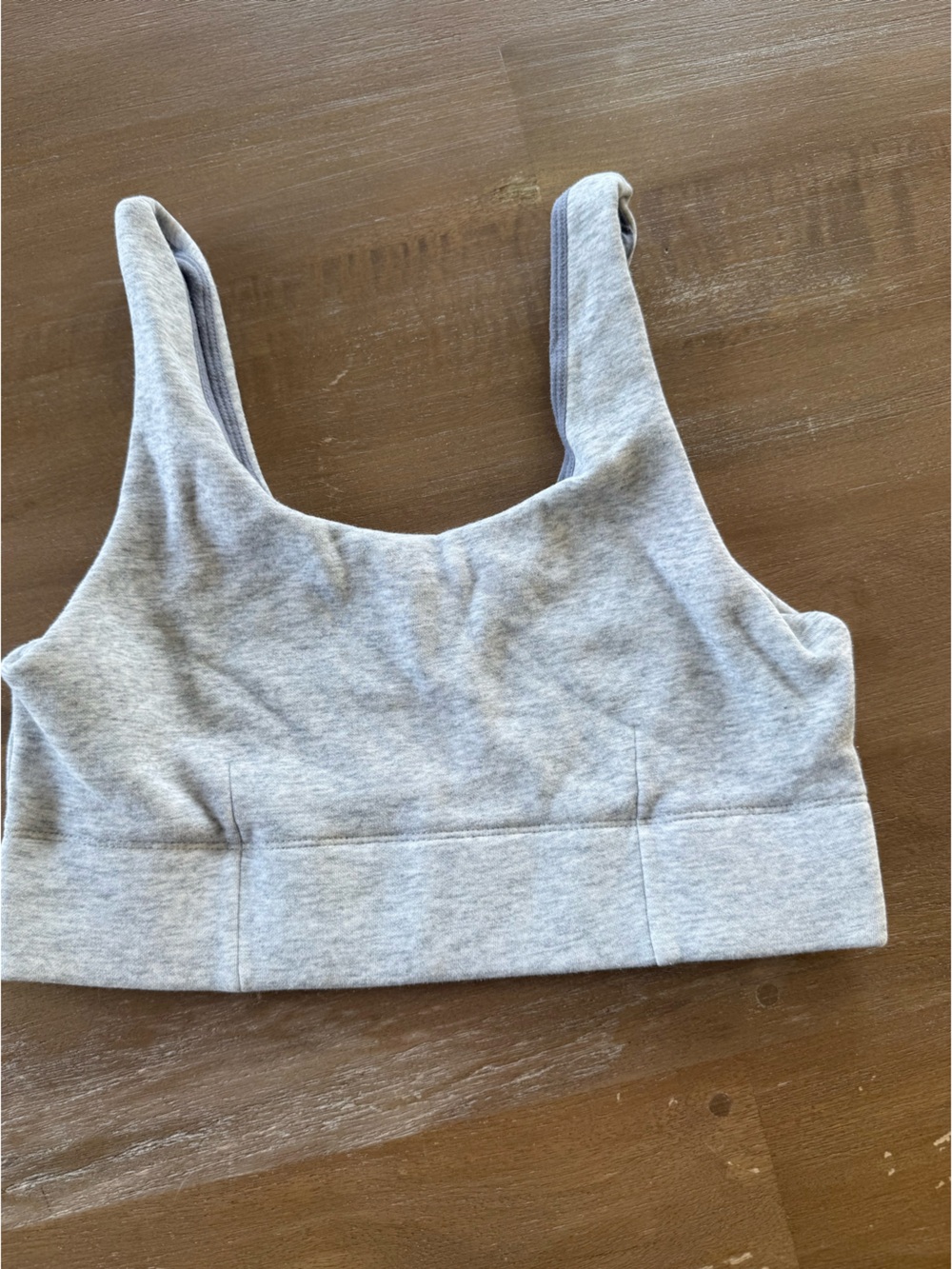 Fabletics Fleece Heather Gray Cropped Sports Bra Tank Top Sz M